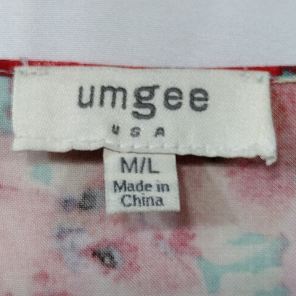 Umgee Floral Kimono Womens M/L Multicolor Artsy Festival Coastal Vacation - Picture 7 of 8